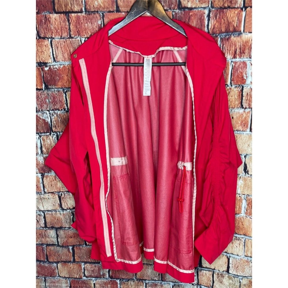 Fabletics Giana Jacket II Red Persimmon Sandalwood Water Resistant Women’s XL - Picture 4 of 7
